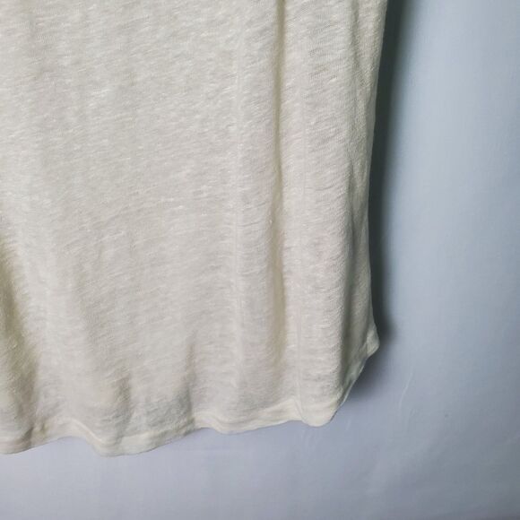 J. Crew Linen Tank Top Cream Navy Lace Size Small - Picture 4 of 8